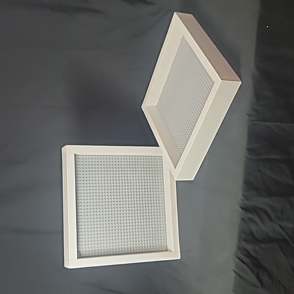 (2) Handmade 10"x10"  Gray LEGO Shadow Box Frame Wood Box - Picture 1 of 12